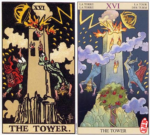 塔罗牌高塔（The Tower）解释 正位逆位释义