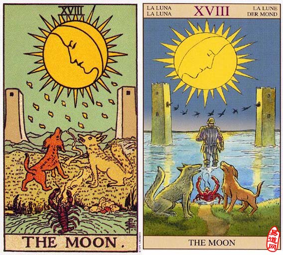 塔罗牌月亮（The Moon）解释 正位逆位释义